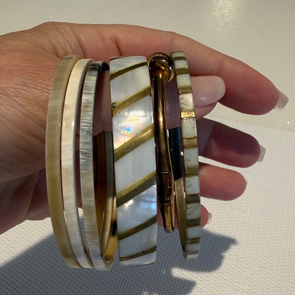 Elegant kate spade Gold brass and Cream Bangle Set - Picture 11 of 15